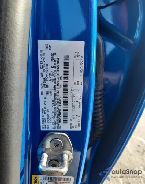 2020 Ford Escape Se Sport из США, поврежденный, VIN 1FMCU0BZ2LUB91443